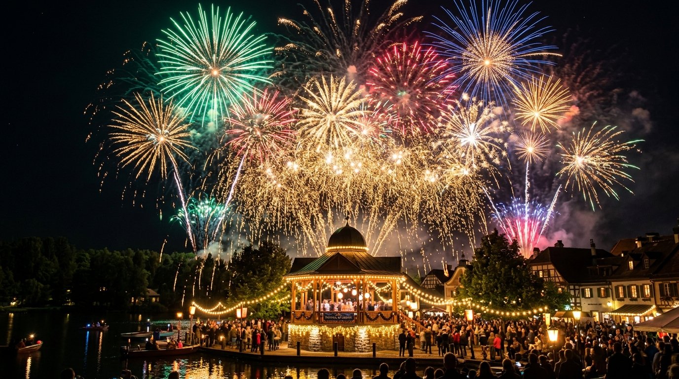 Spectacular festive fireworks celebration at Village Shopping Mall